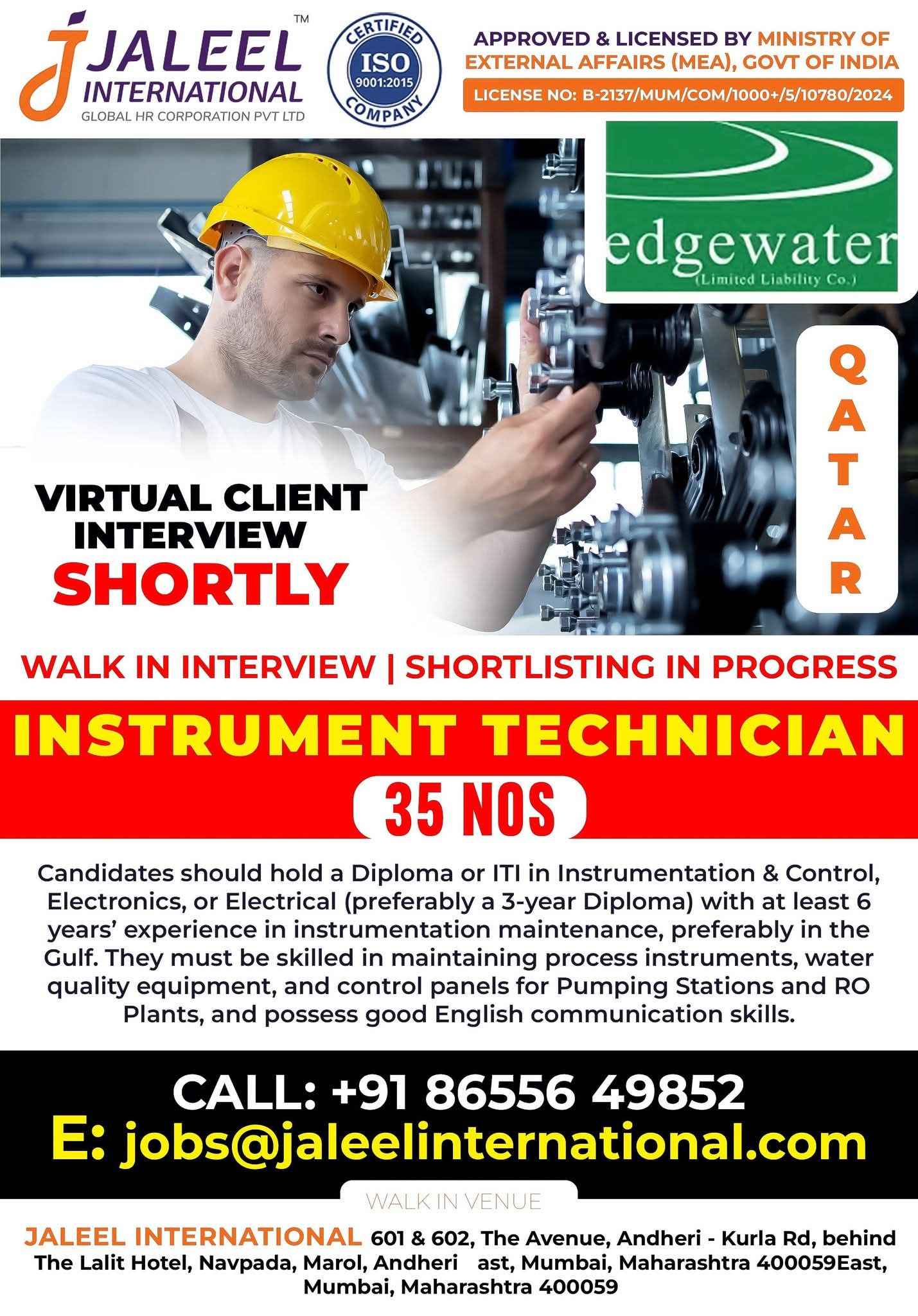 Urgent Requirement edgewater Qatar